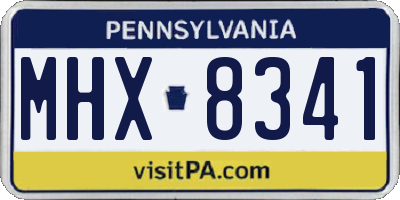 PA license plate MHX8341