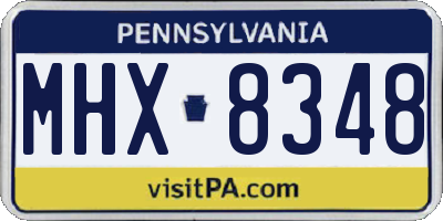 PA license plate MHX8348