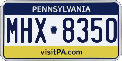 PA license plate MHX8350