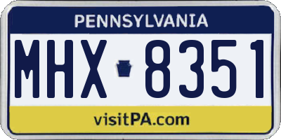 PA license plate MHX8351