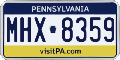 PA license plate MHX8359