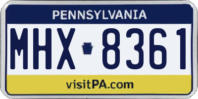 PA license plate MHX8361