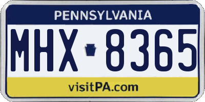 PA license plate MHX8365