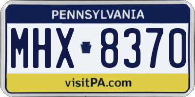 PA license plate MHX8370