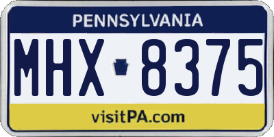 PA license plate MHX8375