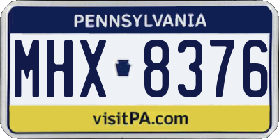 PA license plate MHX8376