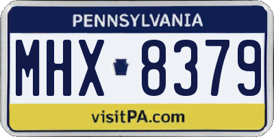 PA license plate MHX8379