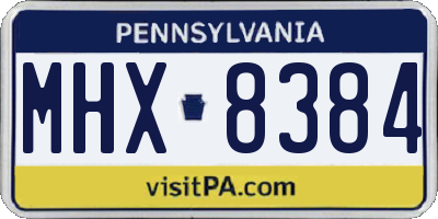 PA license plate MHX8384