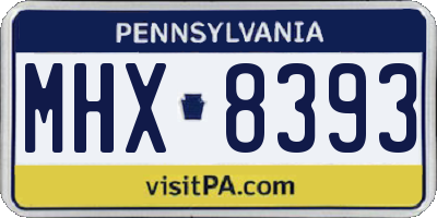 PA license plate MHX8393