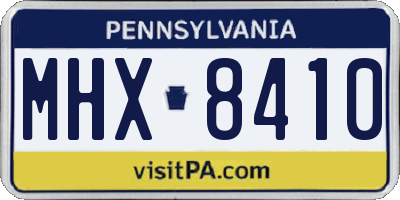 PA license plate MHX8410