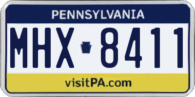 PA license plate MHX8411
