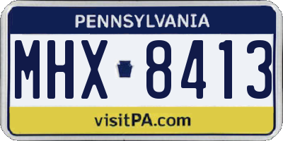 PA license plate MHX8413