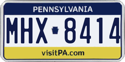 PA license plate MHX8414