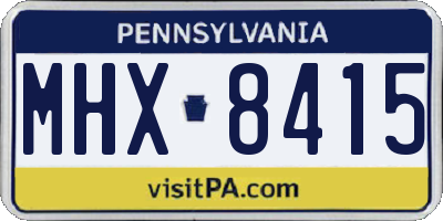 PA license plate MHX8415
