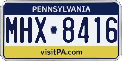 PA license plate MHX8416