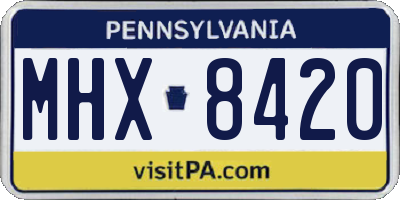 PA license plate MHX8420
