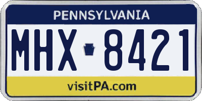 PA license plate MHX8421
