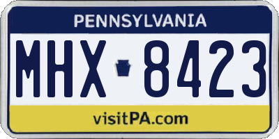 PA license plate MHX8423
