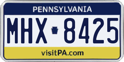 PA license plate MHX8425