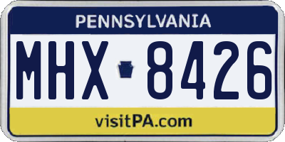 PA license plate MHX8426