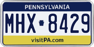 PA license plate MHX8429