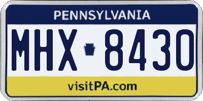 PA license plate MHX8430