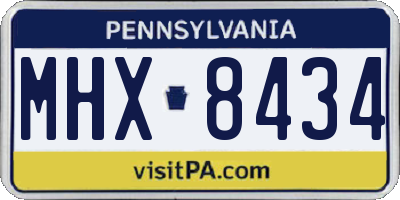 PA license plate MHX8434