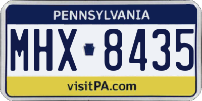 PA license plate MHX8435