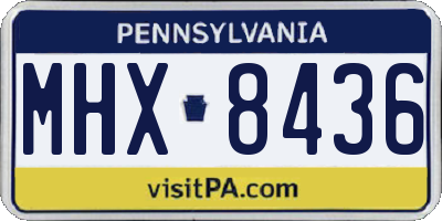 PA license plate MHX8436