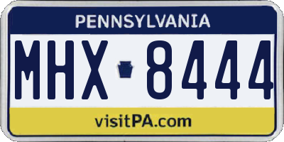 PA license plate MHX8444