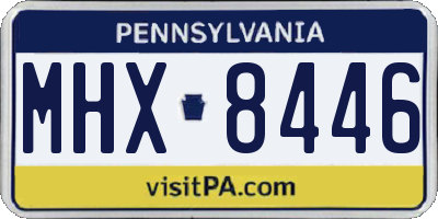 PA license plate MHX8446