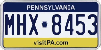PA license plate MHX8453