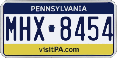 PA license plate MHX8454