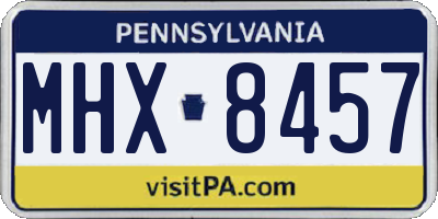 PA license plate MHX8457
