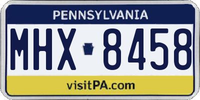 PA license plate MHX8458