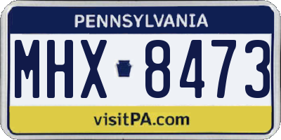 PA license plate MHX8473