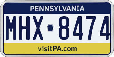 PA license plate MHX8474