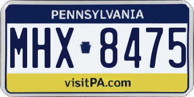PA license plate MHX8475