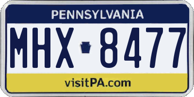 PA license plate MHX8477