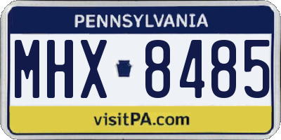 PA license plate MHX8485
