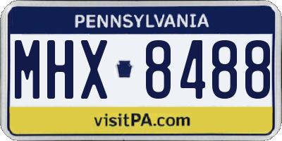 PA license plate MHX8488