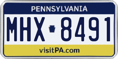PA license plate MHX8491