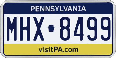 PA license plate MHX8499