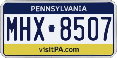 PA license plate MHX8507