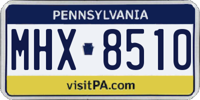 PA license plate MHX8510