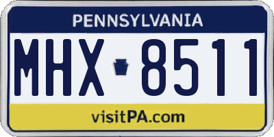 PA license plate MHX8511