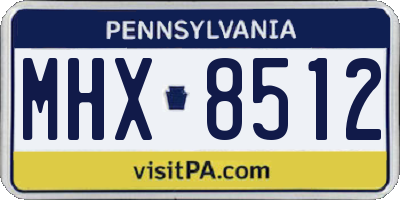 PA license plate MHX8512