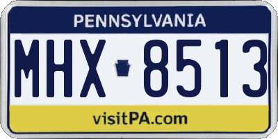 PA license plate MHX8513