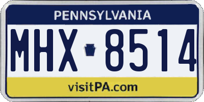PA license plate MHX8514