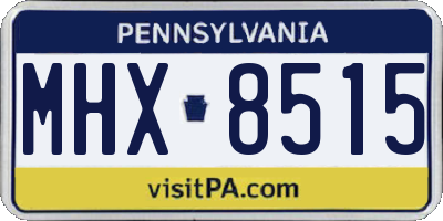 PA license plate MHX8515